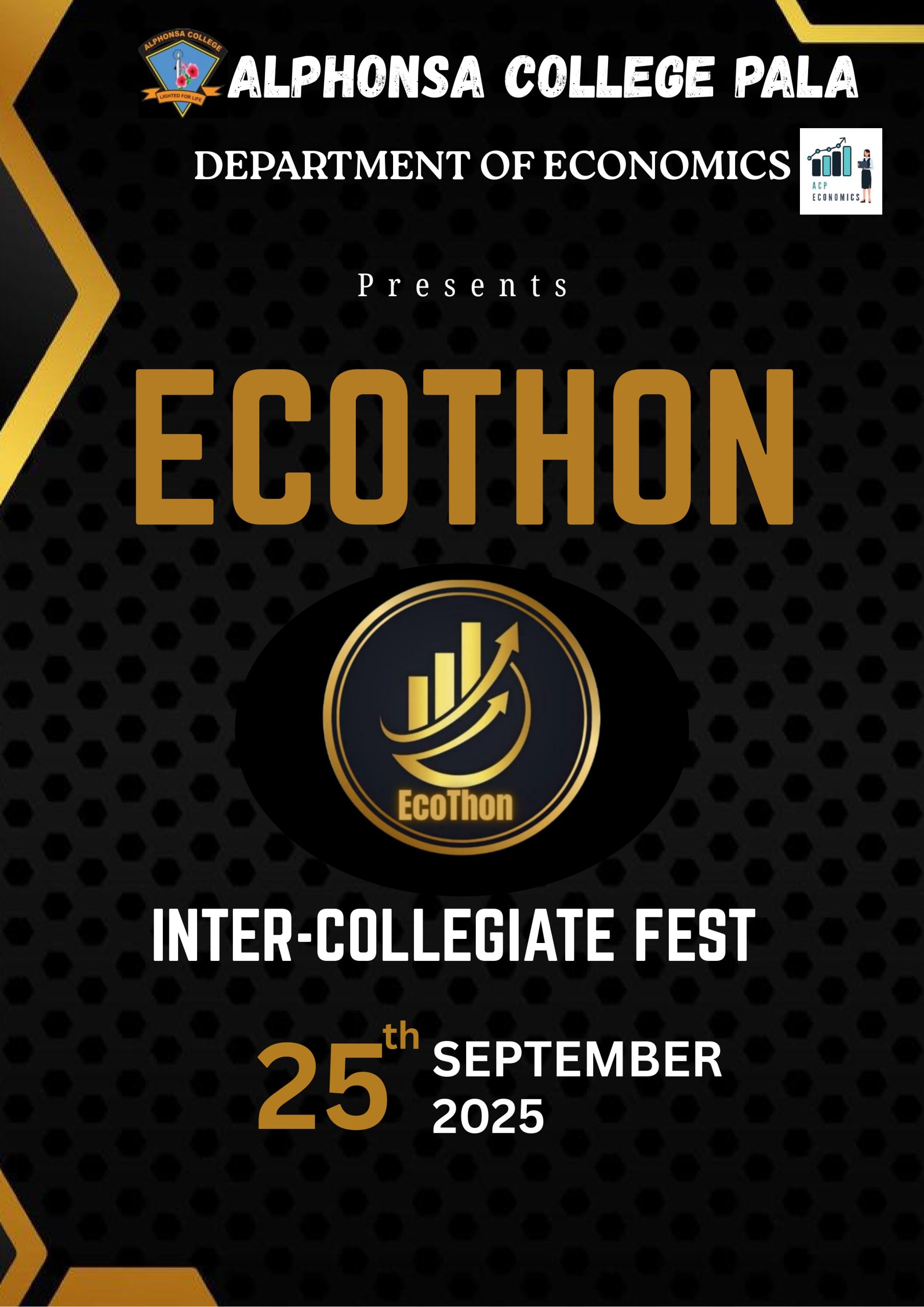 The Department of Economics, Alphonsa College, Pala, proudly presents ECOTHON 2025, an intercollegiate fest to be held on 25th September 2025.